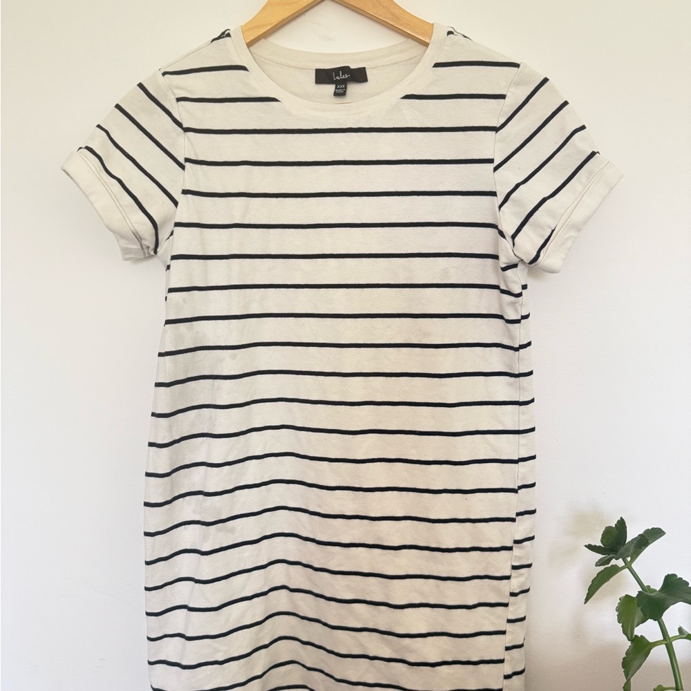 Lulu's Striped Black and White Mini Dress